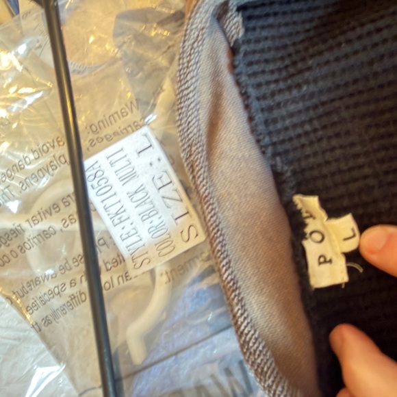 POL Women's Colorblock Knit Top - Black and Tan - Picture 8 of 9